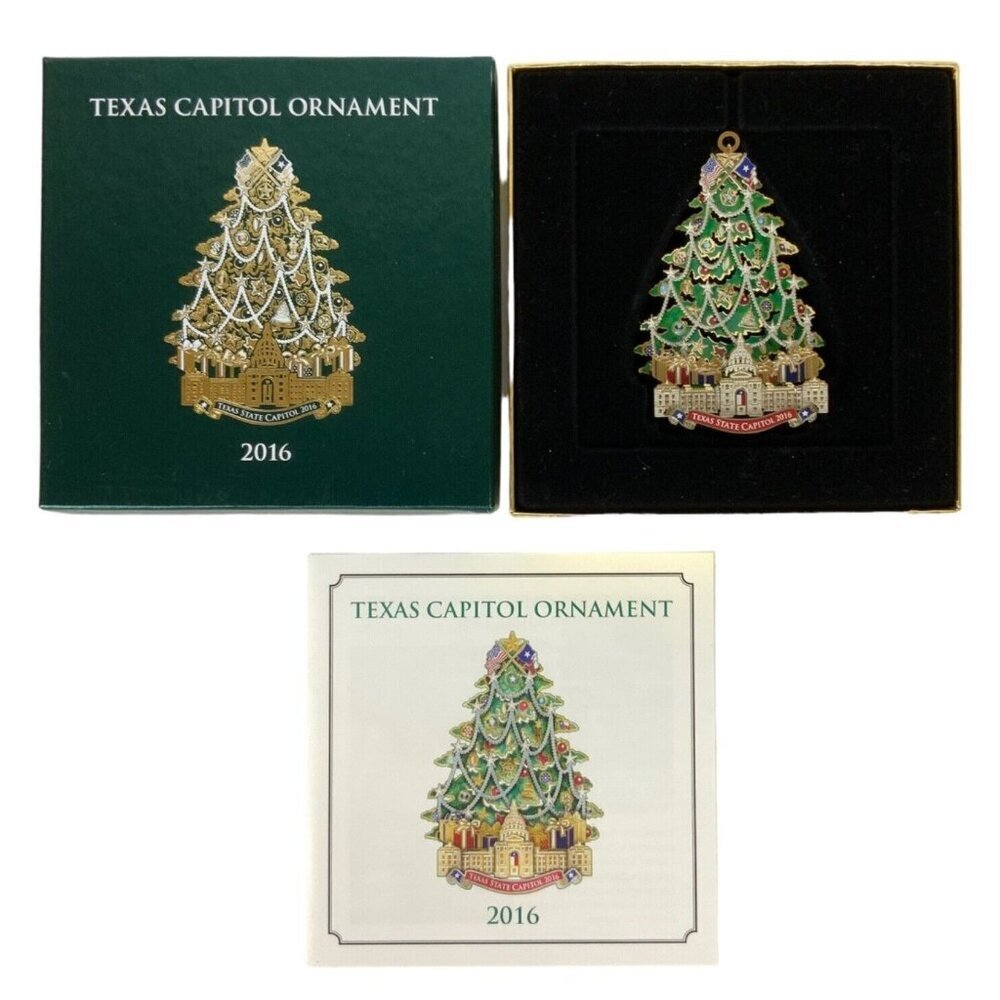 Texas State Capitol 2016 Annual Holiday Ornament Christmas Tree Gold-Plated